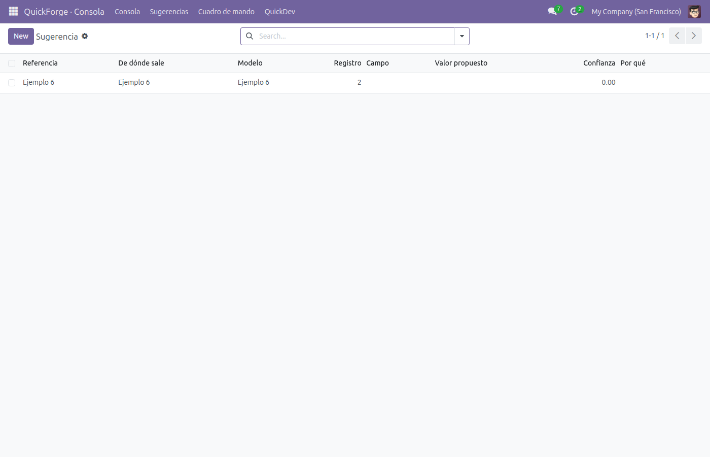 Lista de Sugerencia