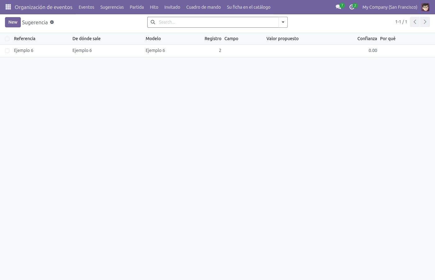 Lista de Sugerencia