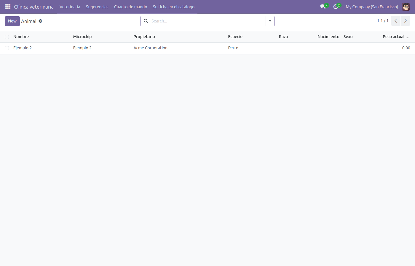 Lista de Animal